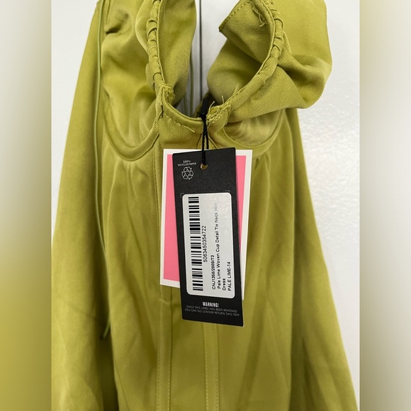Pretty Little Thing Lime Green Mini Dress - Picture 6 of 7